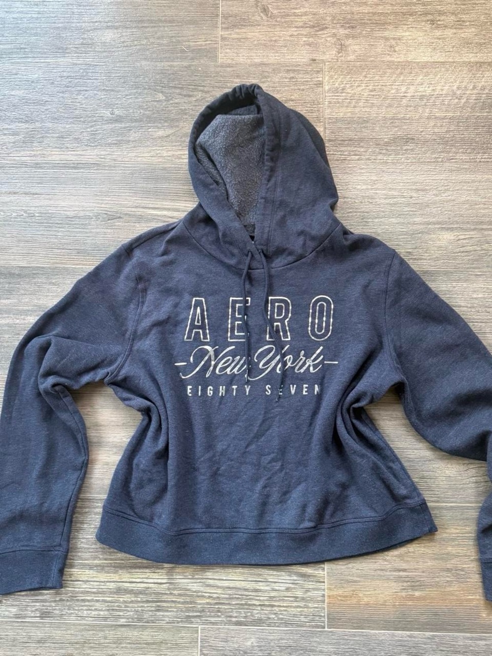 Back to school Aeropostale navy silver hoodie pullover cozy soft preppy